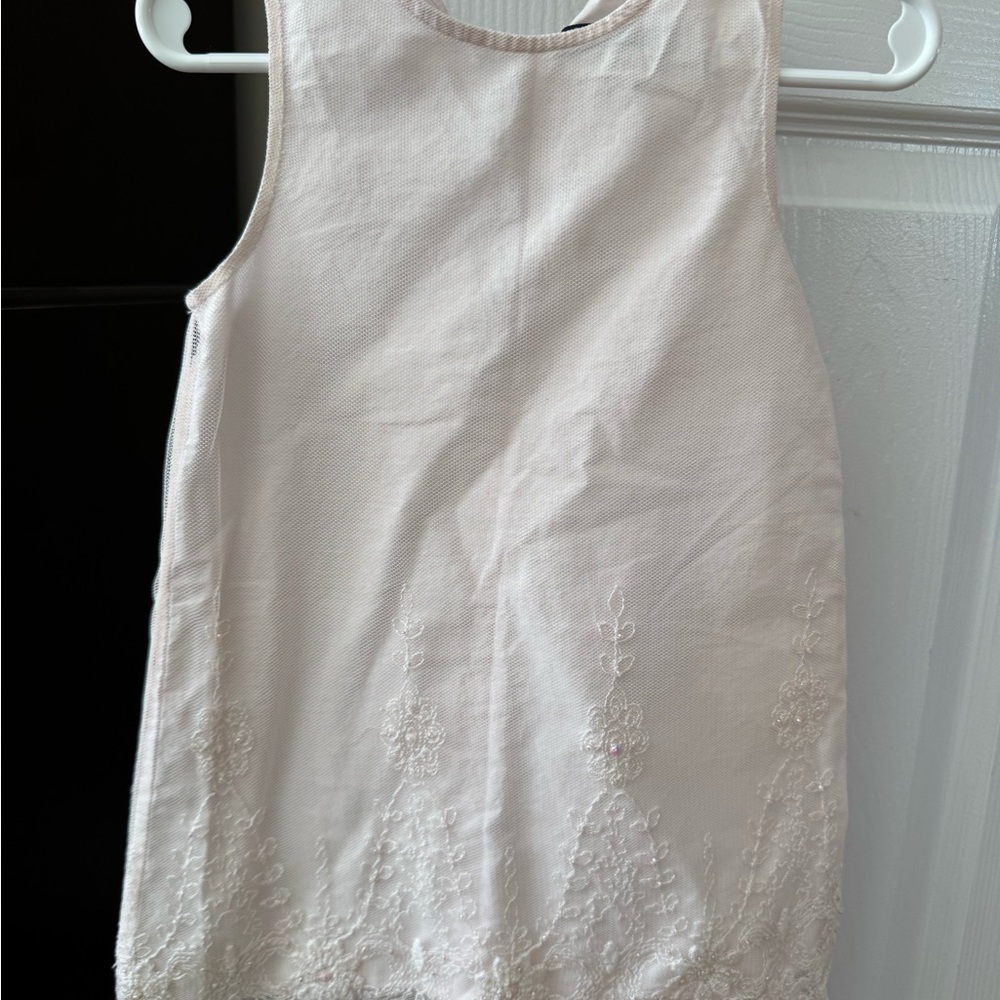 Lili Gaufrette - Baby pink girls embroidered dress